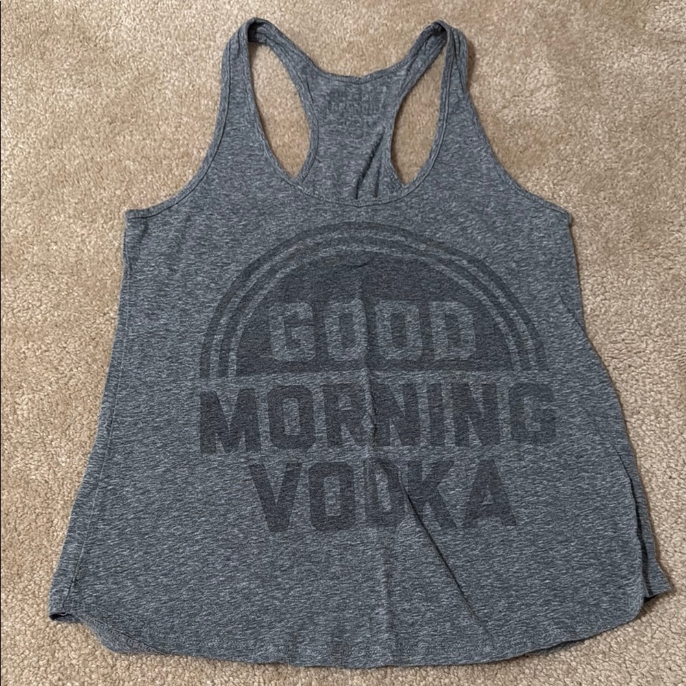 Good Morning Vodka buy me brunch Racerback Tank Top